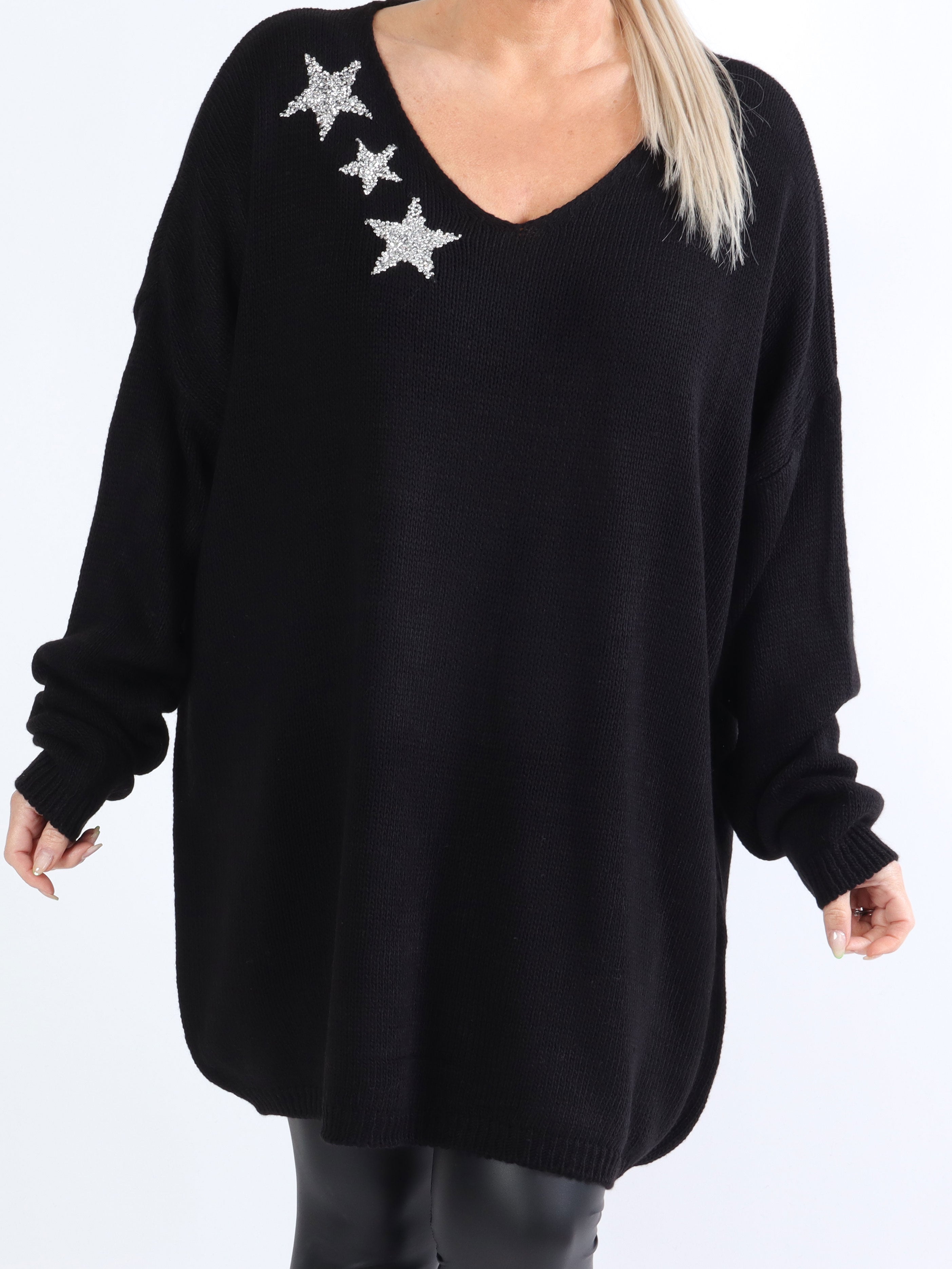 Camille - Söt Plus Size stickad med stjärnor